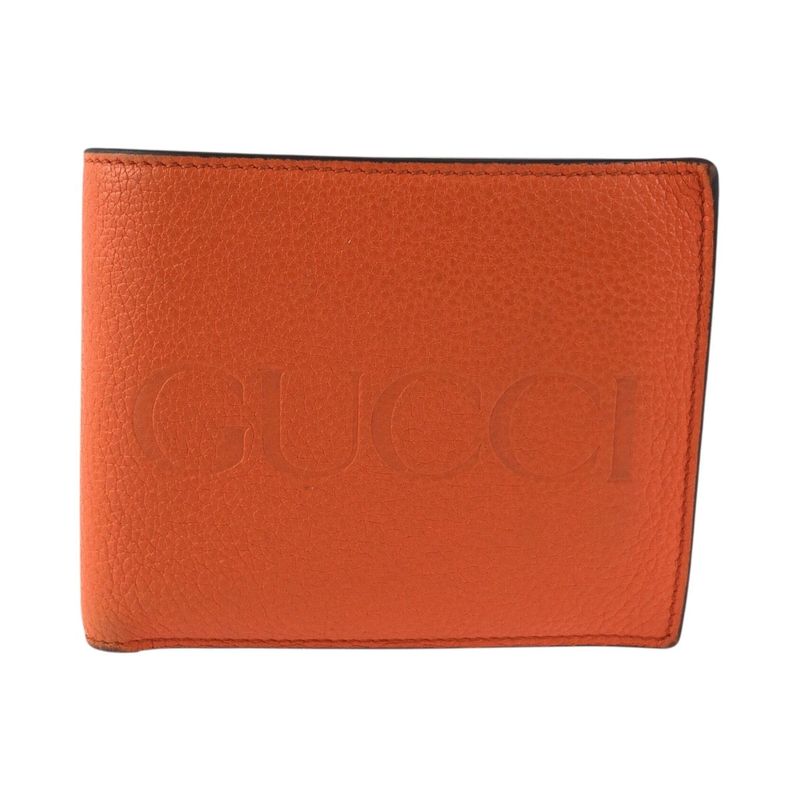 Gucci Orange Leather Compact Wallet